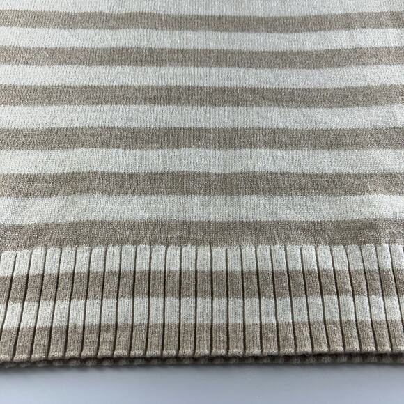 Lane Bryant Sweater White Tan Striped Button Stretch 14/16 Classic Preppy - Picture 15 of 16